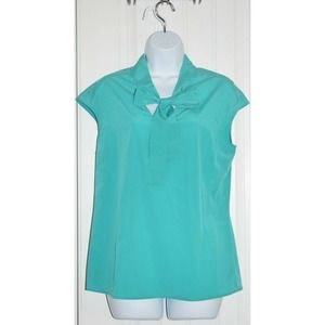 St. John Silk Sleeveless Tie Neck Blouse Top